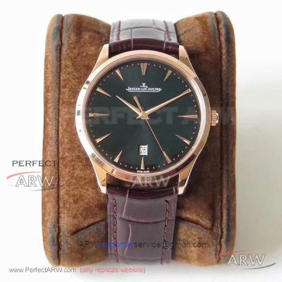 ZF Factory Jaeger LeCoultre Master Ultra Thin Q1288420 Black Dial 40mm Swiss 9015 Automatic Watch